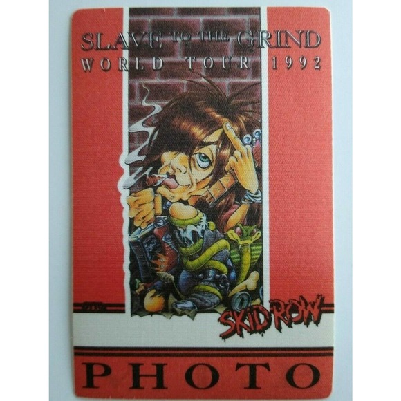 Skid Row Backstage Pass Original 1992 Slave To The Grind Tour Hard Rock Red - Picture 1 of 5
